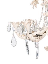 A Pair of Painted Metal and Cut Glass Eight-Light Chandeliers