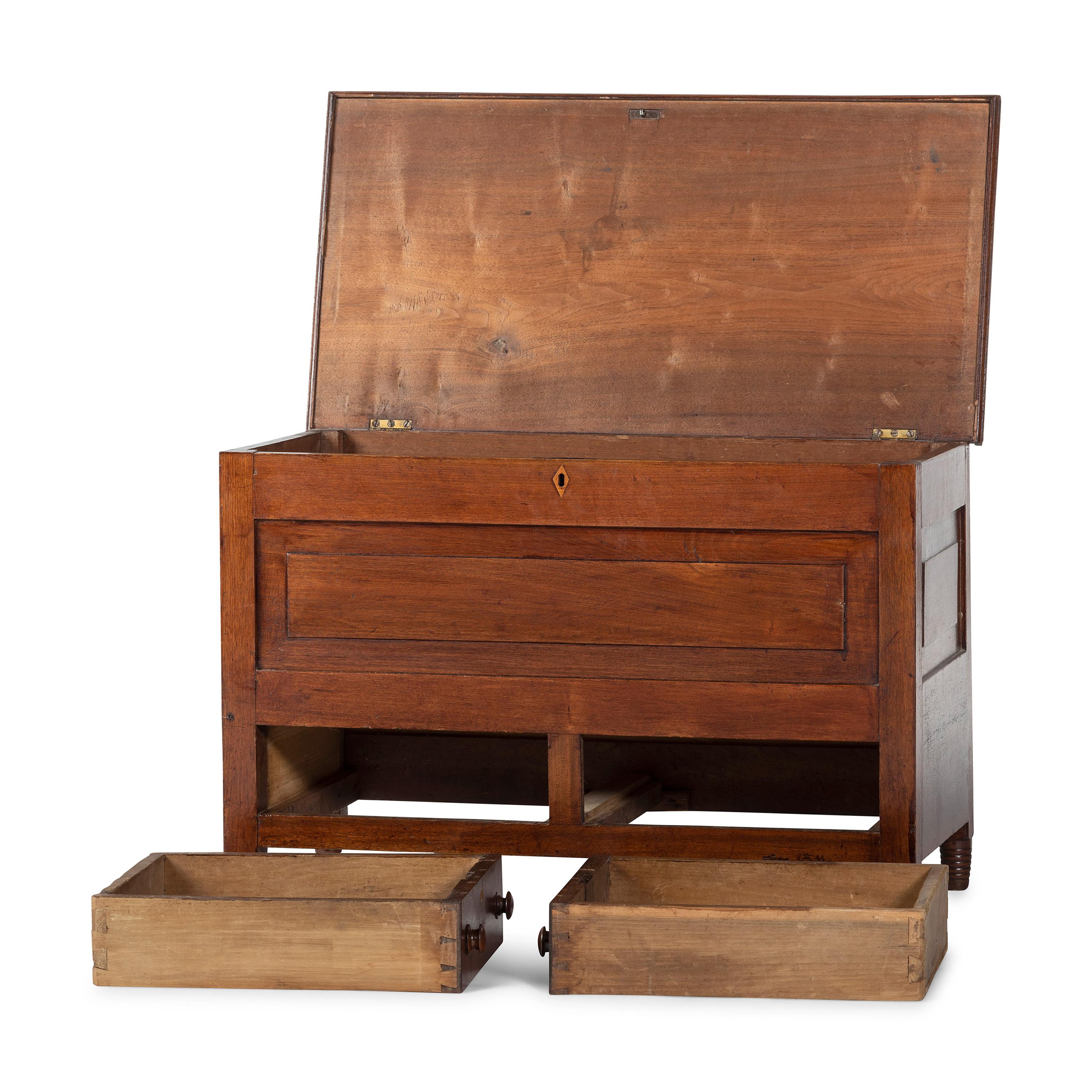A Late Federal Cherrywood and Poplar Two-Drawer Blanket Chest