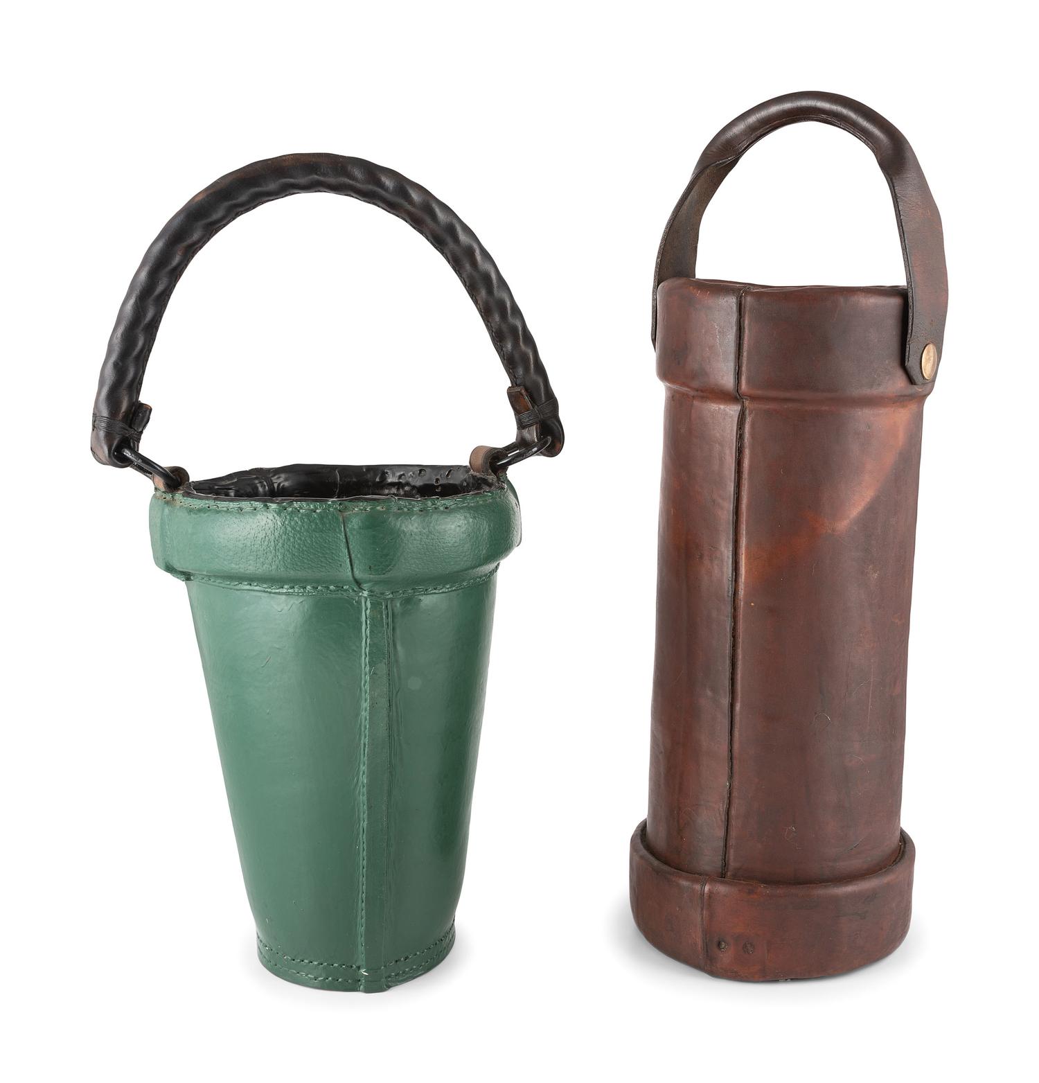 An English Armorial Painted Leather Fire Bucket