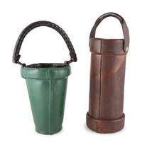 An English Armorial Painted Leather Fire Bucket