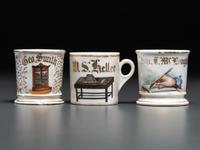 Three Porcelain Occupational Shaving Mugs