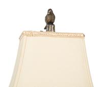 Two Patinated Bronze Lamps with Birds on a Branch — 20TH CENTURY