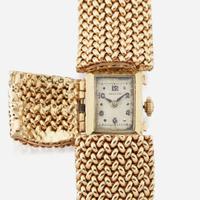 A gold bracelet watch, Hamilton