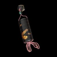 A Japanese Black and Gold Lacquer Six-Case Inro and Matching Netsuke by Shirayama Shosai, Meiji Period 日本明治時期 白山松哉作黑漆羽毛紋印籠