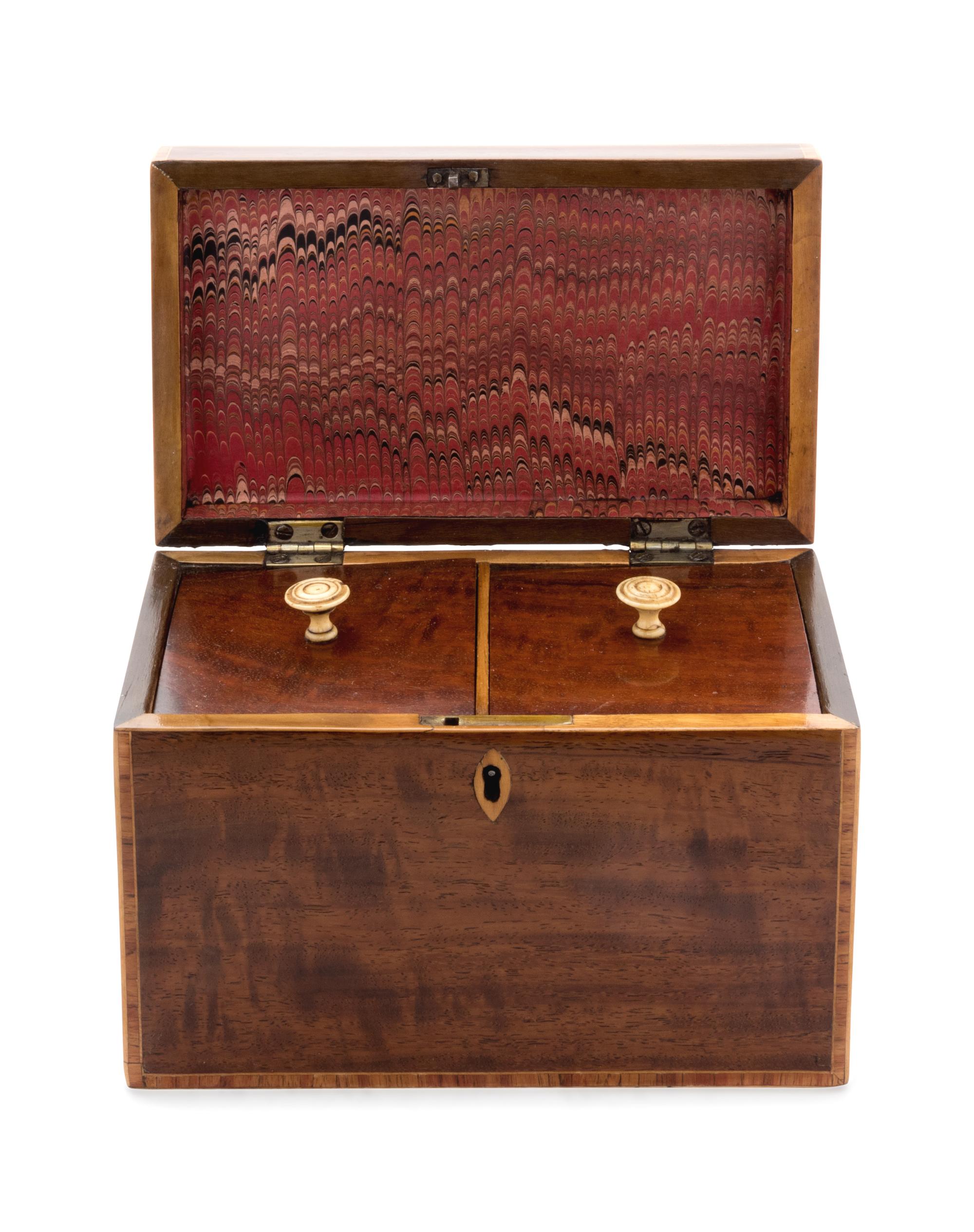 An English Marquetry Tea Caddy