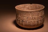 A Maya Terracotta Bowl with Incised Glyphs