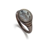 A Roman Silver and Chalcedony Finger Ring with the God Jupiter