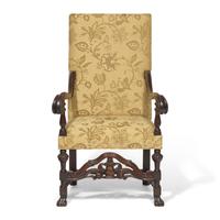 A William & Mary Style Walnut Armchair