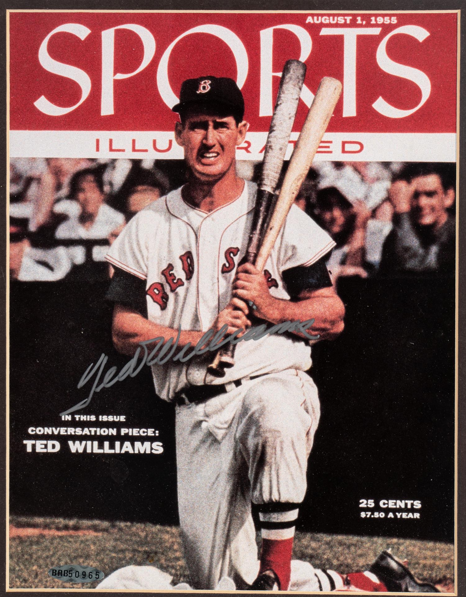 A Ted Williams Signed Autograph Sports Illustrated Cover Display (Upper Deck Authenticated),