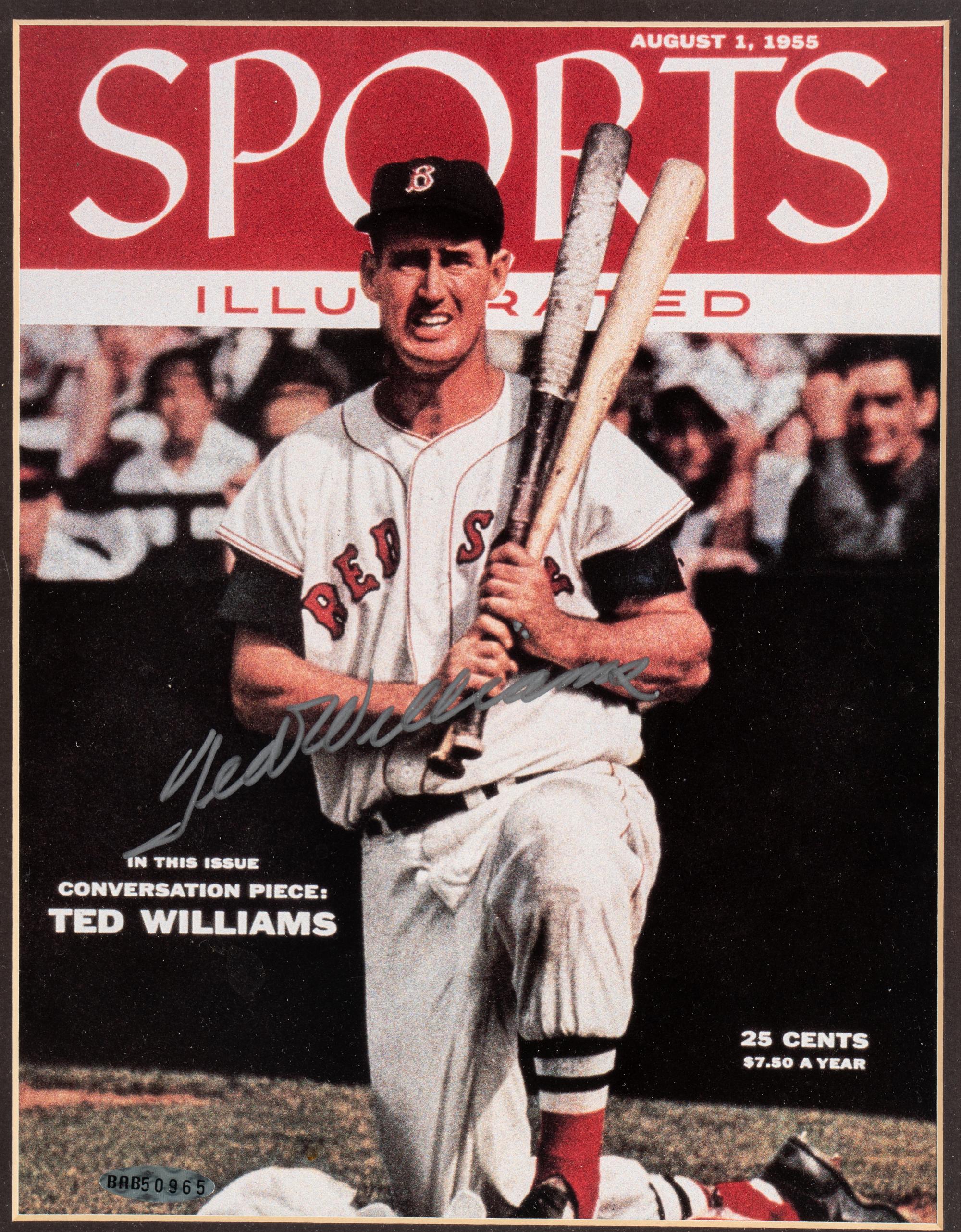 A Ted Williams Signed Autograph Sports Illustrated Cover Display (Upper Deck Authenticated),