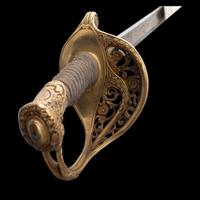 Cased Damascus Bladed Import 1850 Staff & Field Officers Sword Presented to Capt. (Major) William Wood - 9th NY Heavy Artillery with Belt and Sash