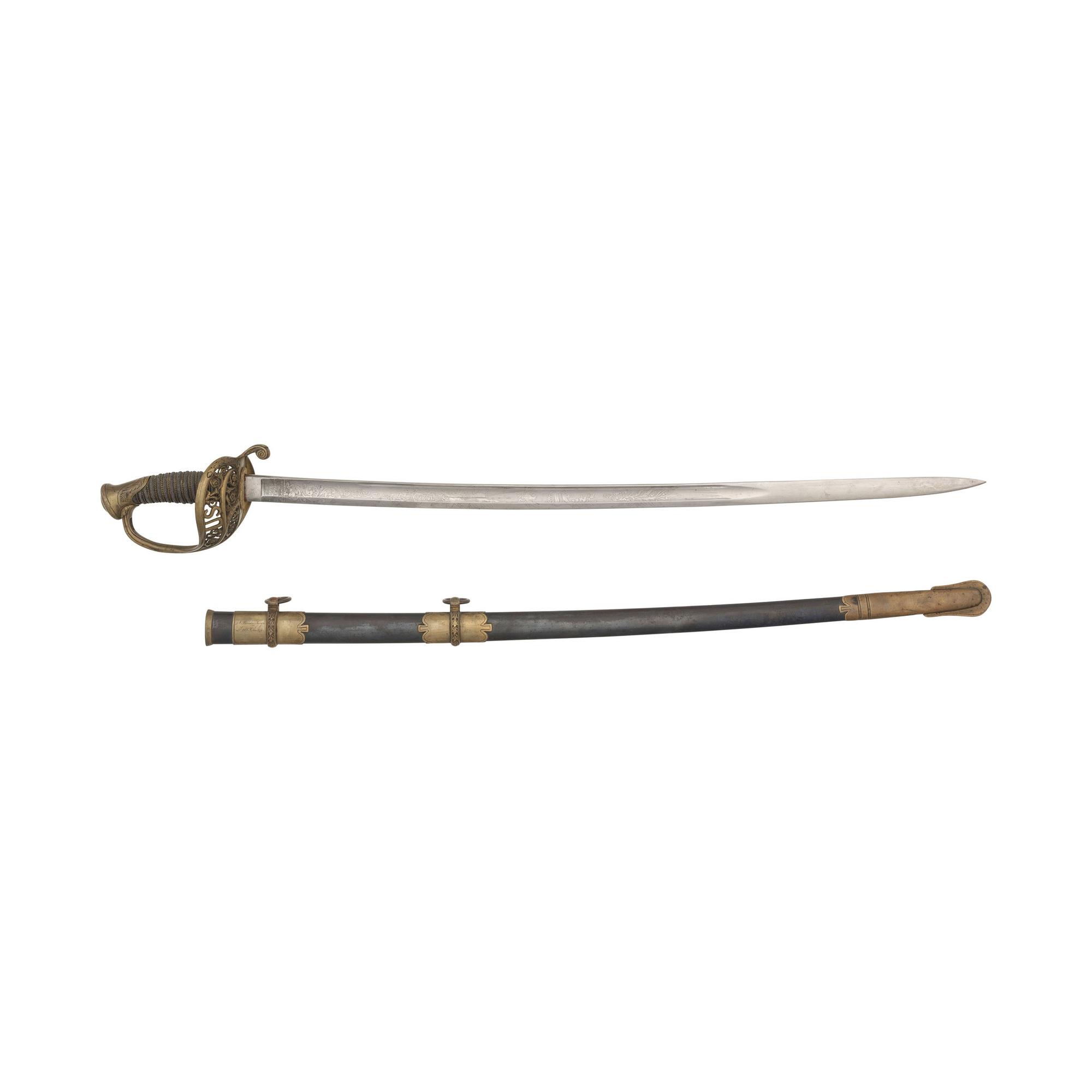 Ames Model 1850 Staff & Field Officer's Sword Inscribed to Lt. Albion W. Tourgee - 105th OH Infantry - Captured by John Hunt Morgan's Raiders
