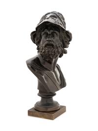 A Patinated Bronze Bust of Ajax
