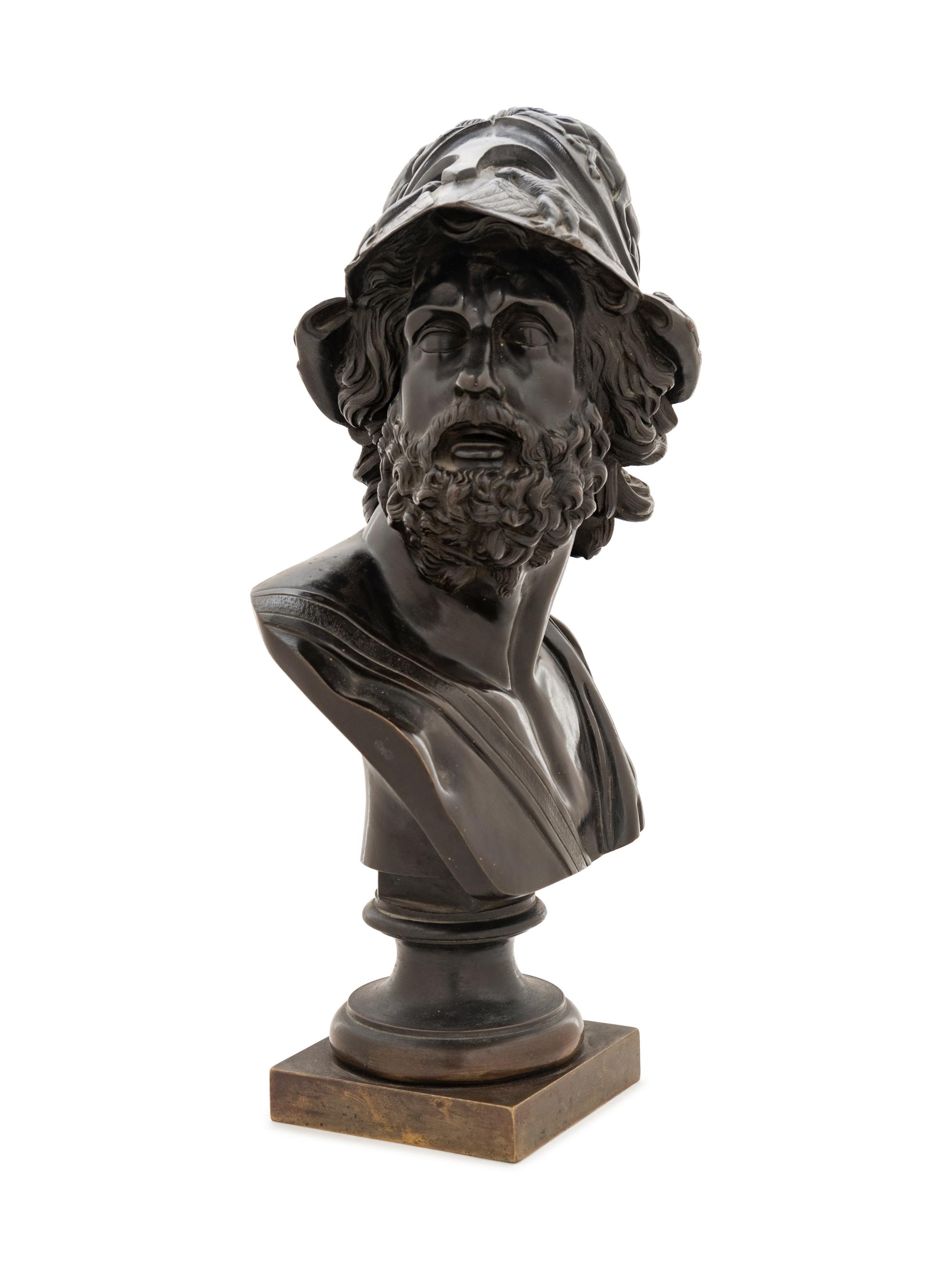 A Patinated Bronze Bust of Ajax