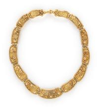 DENISE ROBERGE, YELLOW GOLD AND DIAMOND NECKLACE