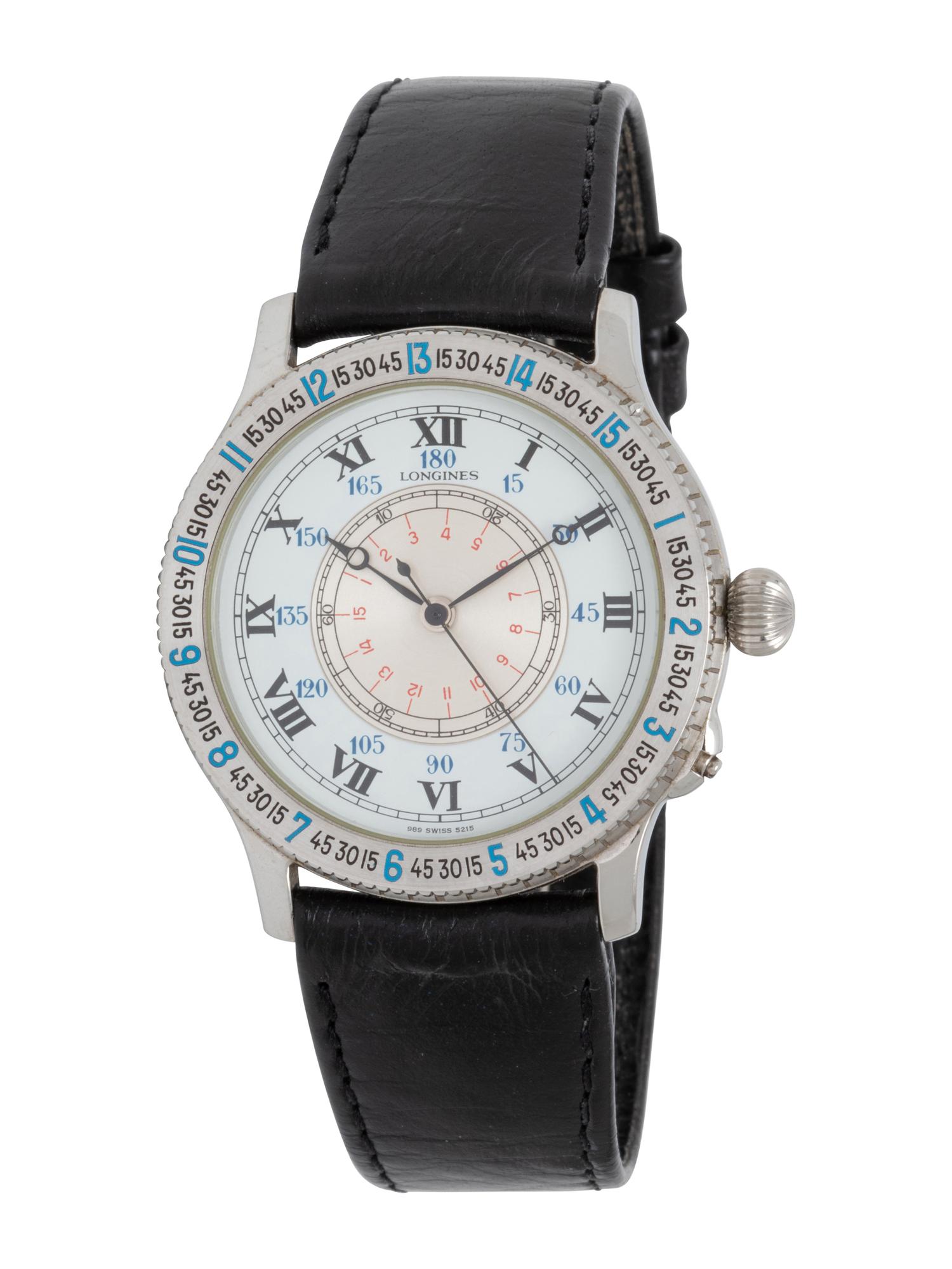 LONGINES, STAINLESS STEEL 'LINDBERGH REPLICA' WATCH