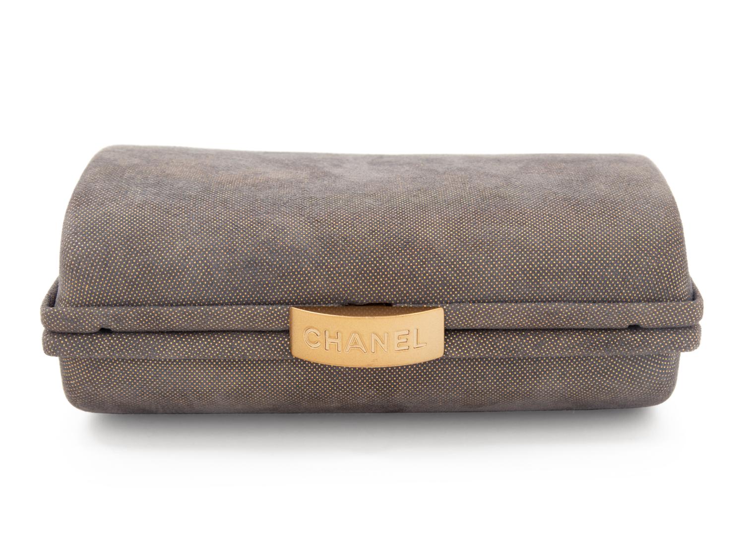 Two Chanel Bags: One Leather Hand Bag, One Metallic Minaudière, 1997-1999
