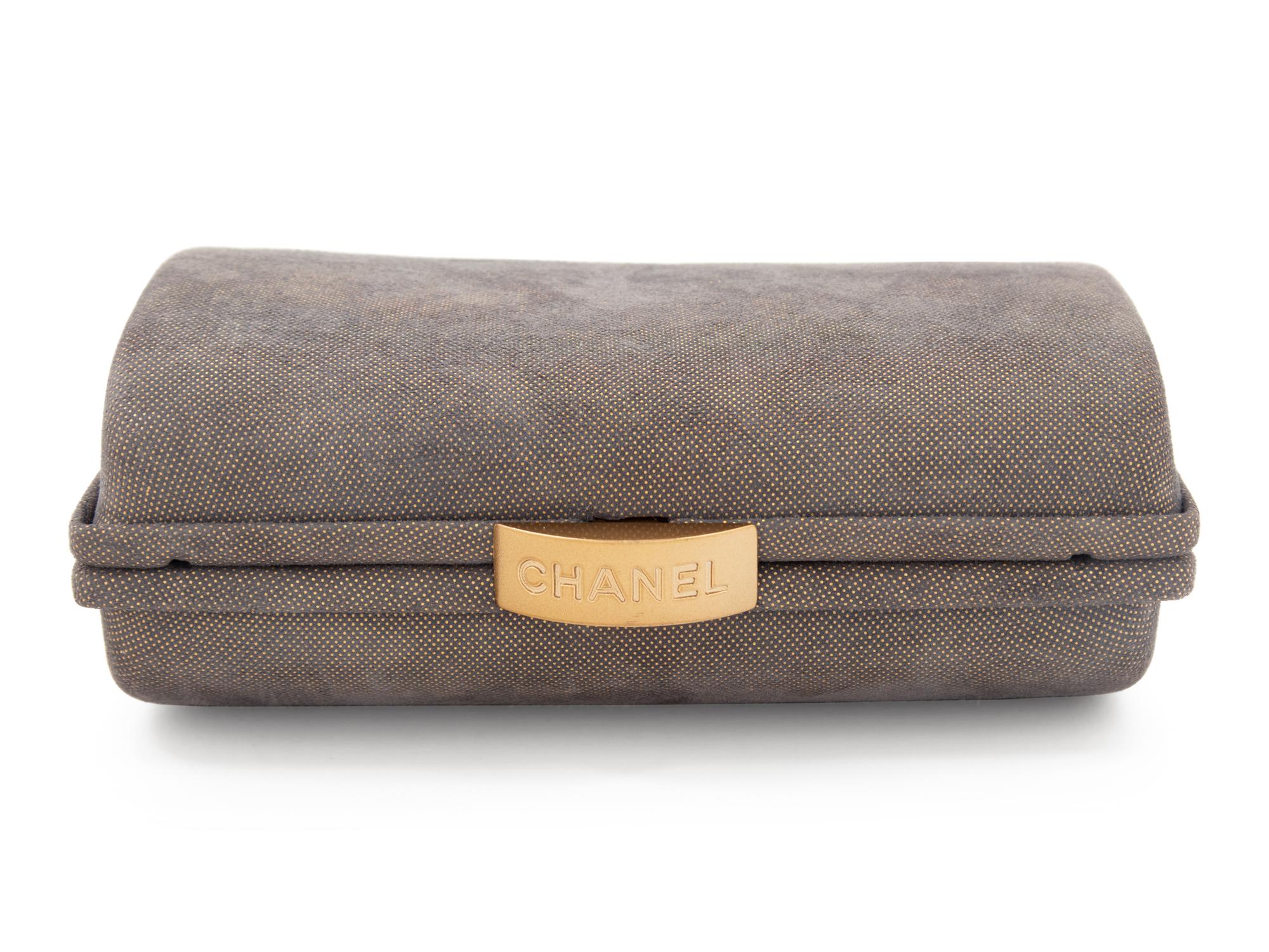 Two Chanel Bags: One Leather Hand Bag, One Metallic Minaudière, 1997-1999