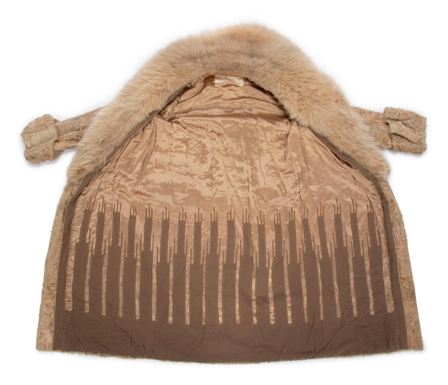 Beige Sheared Lambswool Fur Coat, 1920s
