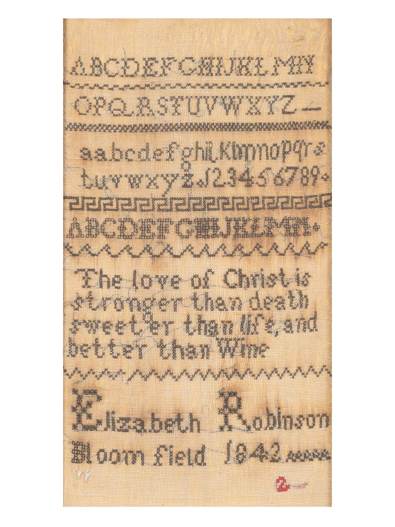 Six Needlework Embroidered Schoolgirl's Samplers
