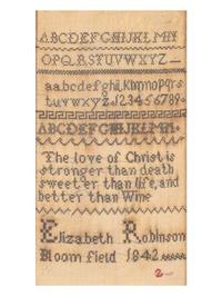 Six Needlework Embroidered Schoolgirl's Samplers