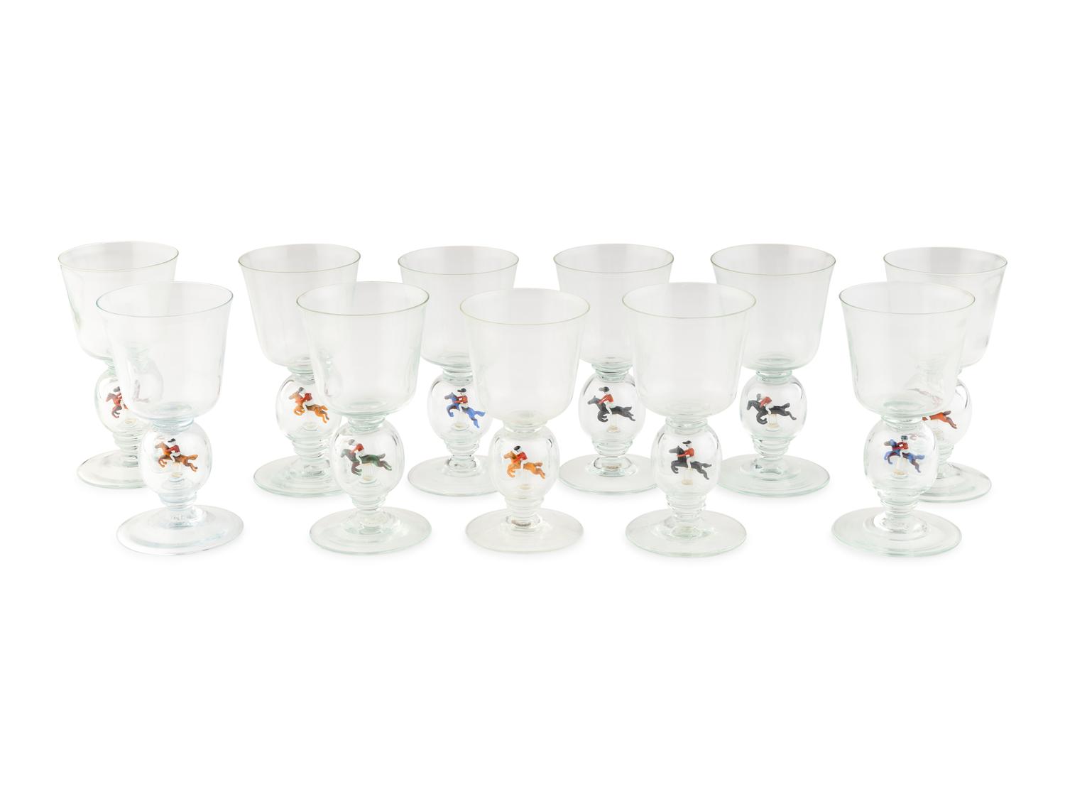 A Group of Continental Glass Stemware