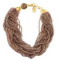 A Chanel Copper Beaded Torsade Necklace, 19" x 2".