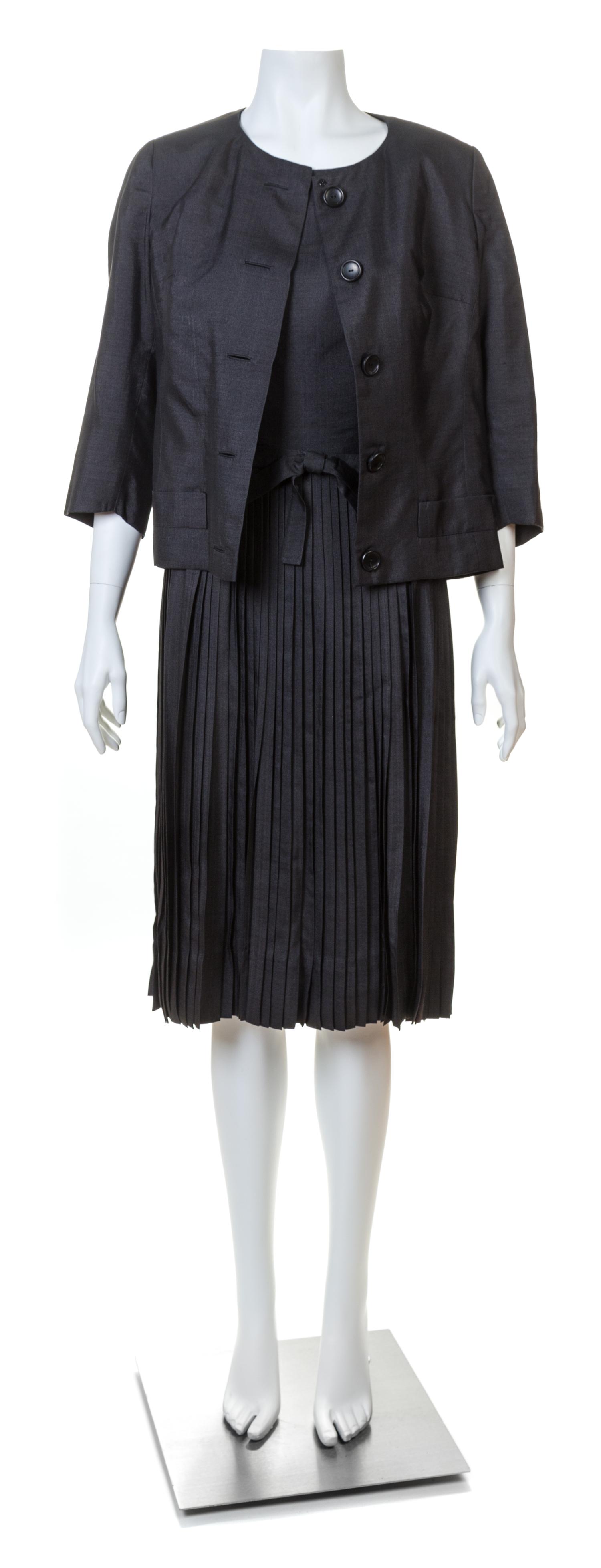 A Christian Dior Black Silk Dress and Jacket, 1950s No size label