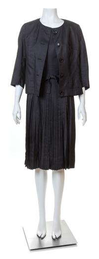 A Christian Dior Black Silk Dress and Jacket, 1950s No size label