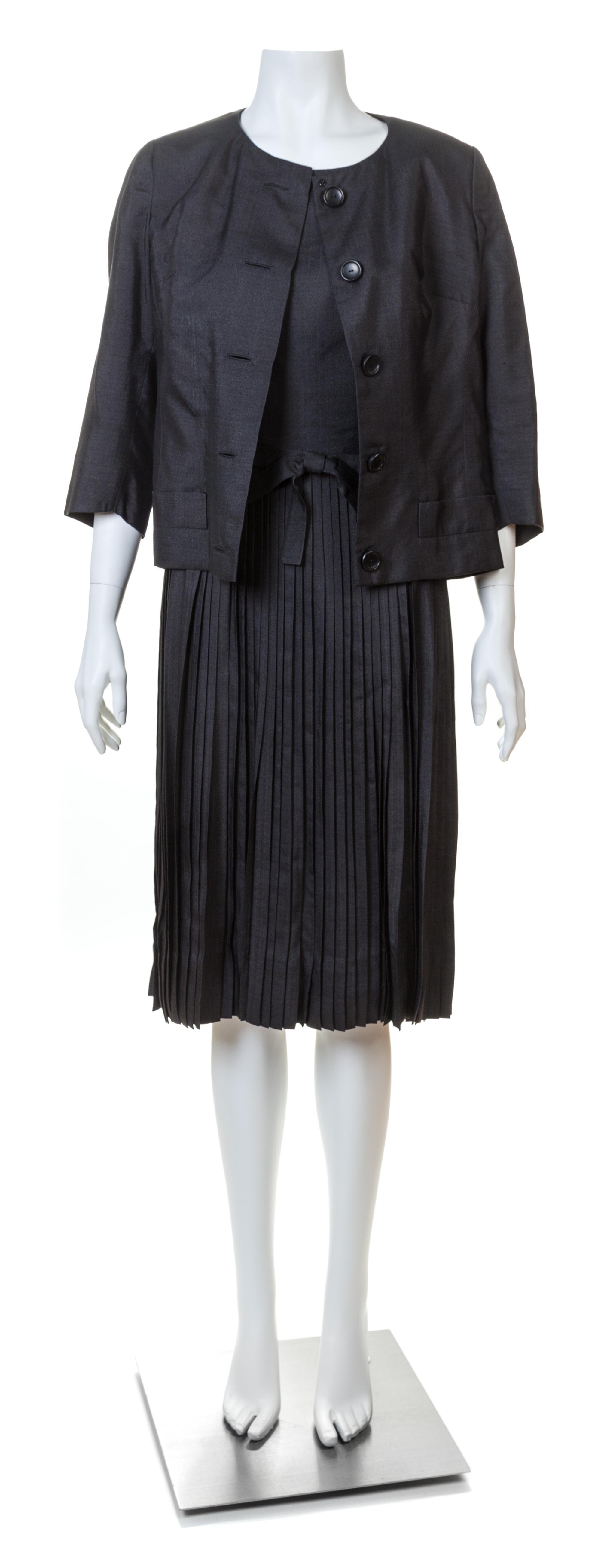 A Christian Dior Black Silk Dress and Jacket, 1950s No size label
