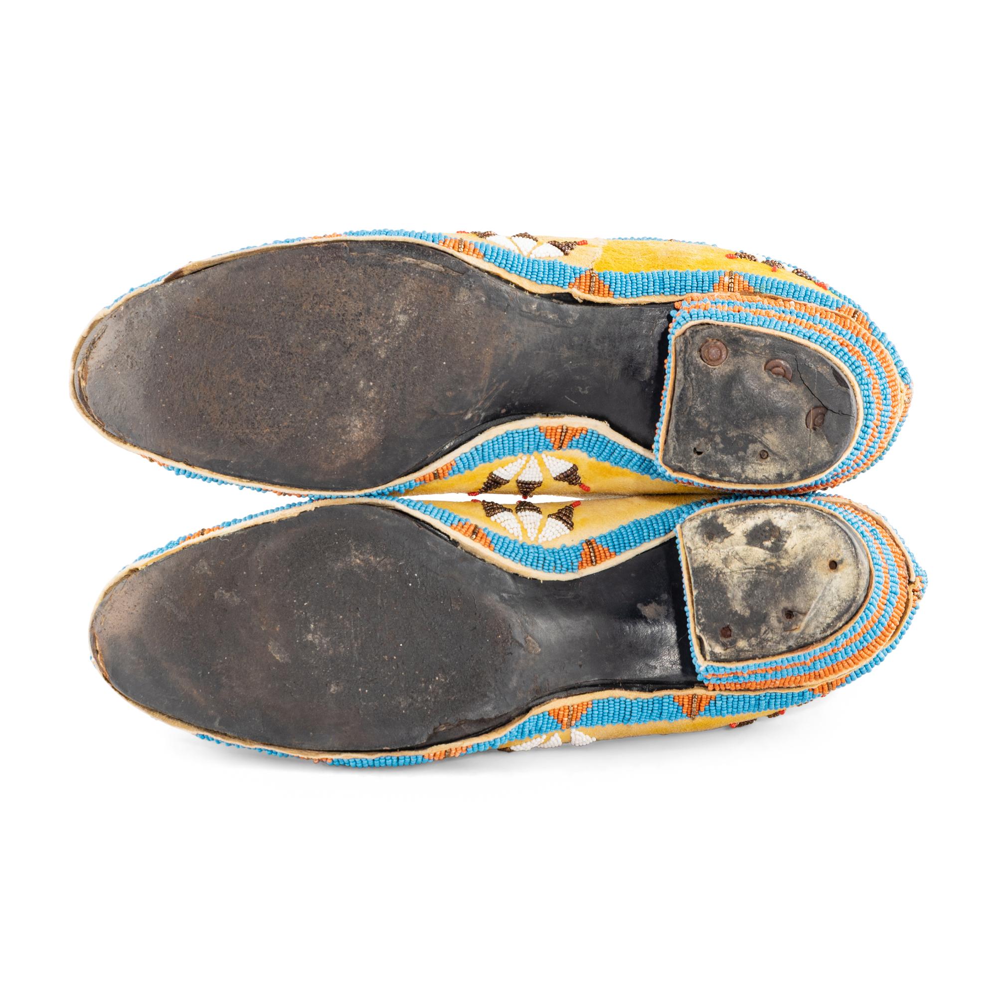 Southern Cheyenne Beaded Hide Shoes