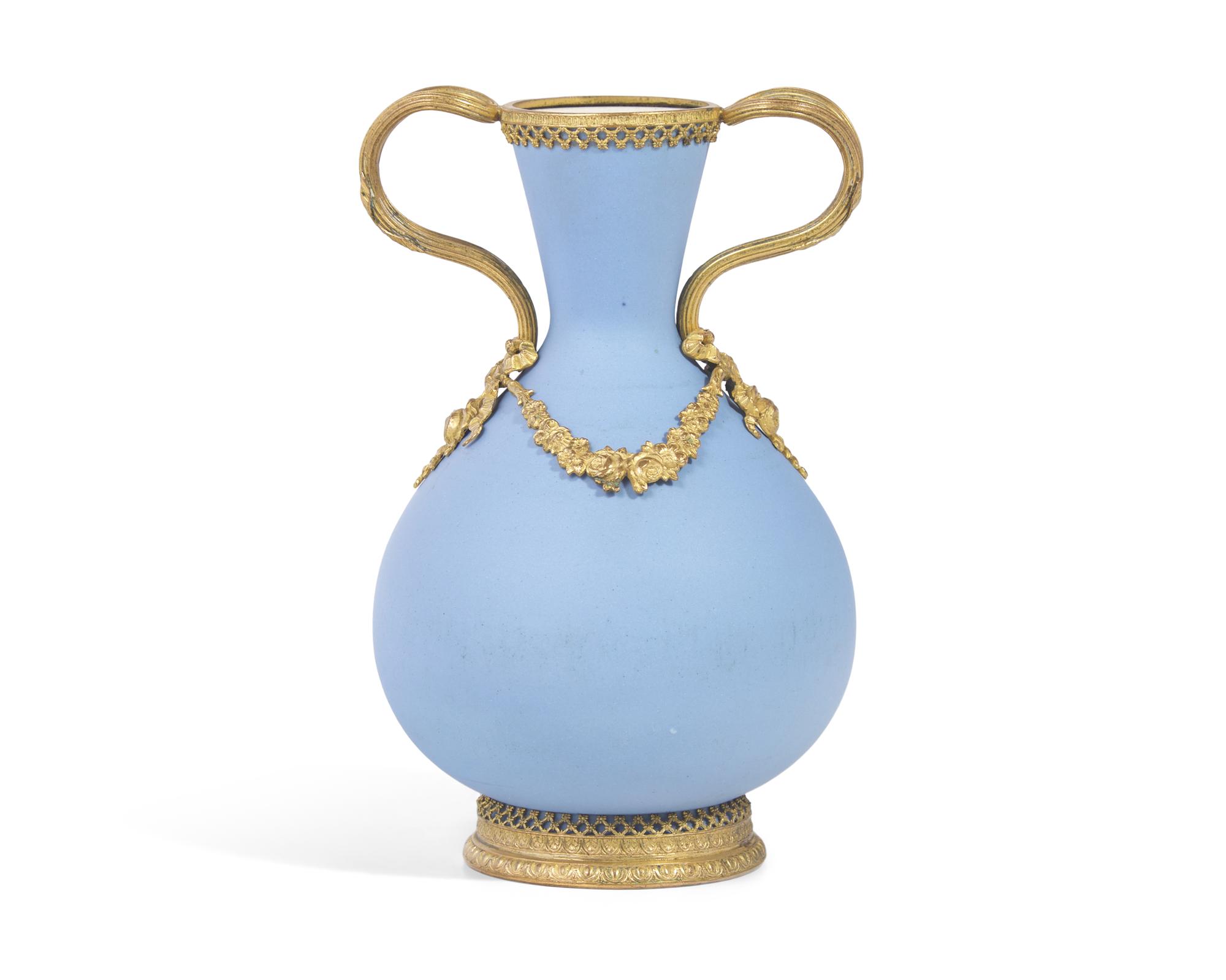 A Wedgwood Gilt Bronze Mounted Blue Jasperware Vase
