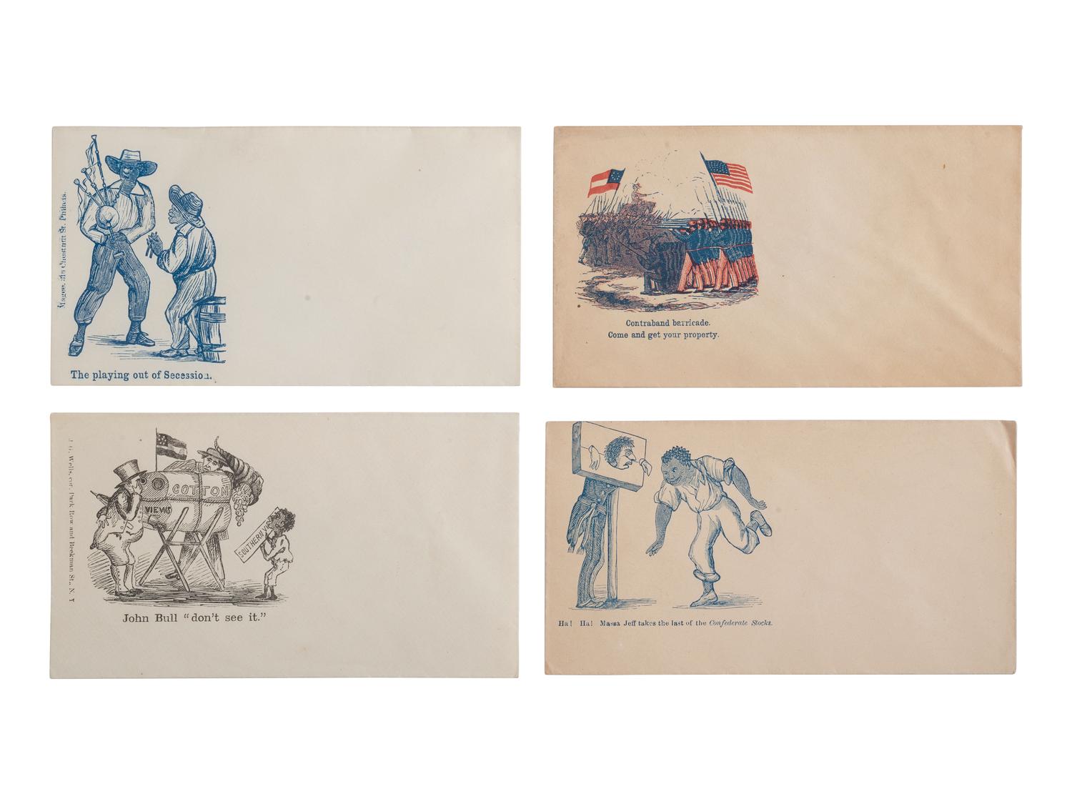 [CIVIL WAR]. A group of 10 illustrated covers featuring political cartoons depicting African American subjects.