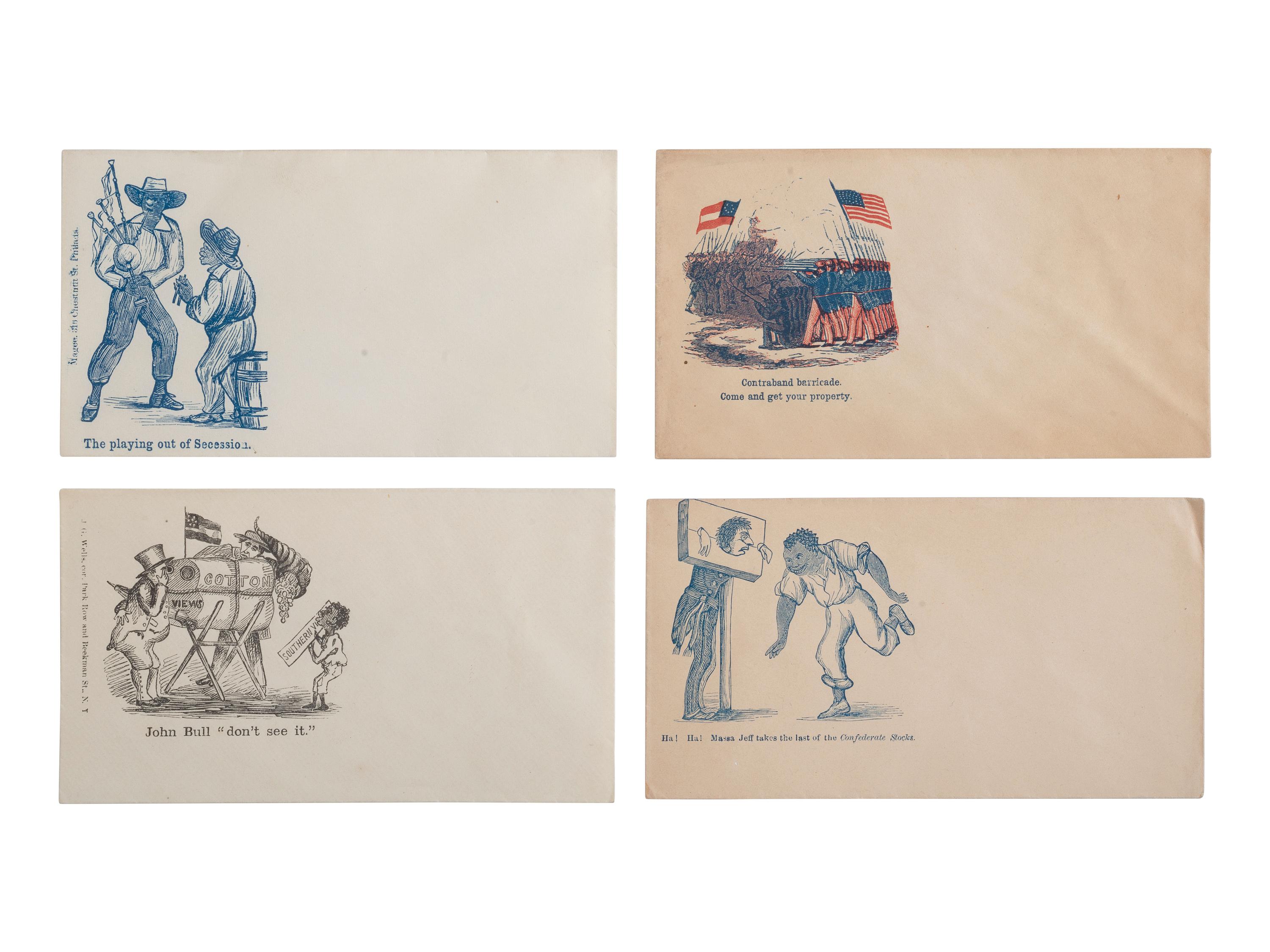 [CIVIL WAR]. A group of 10 illustrated covers featuring political cartoons depicting African American subjects.