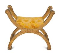 An Italian Giltwood Curule-Form Bench