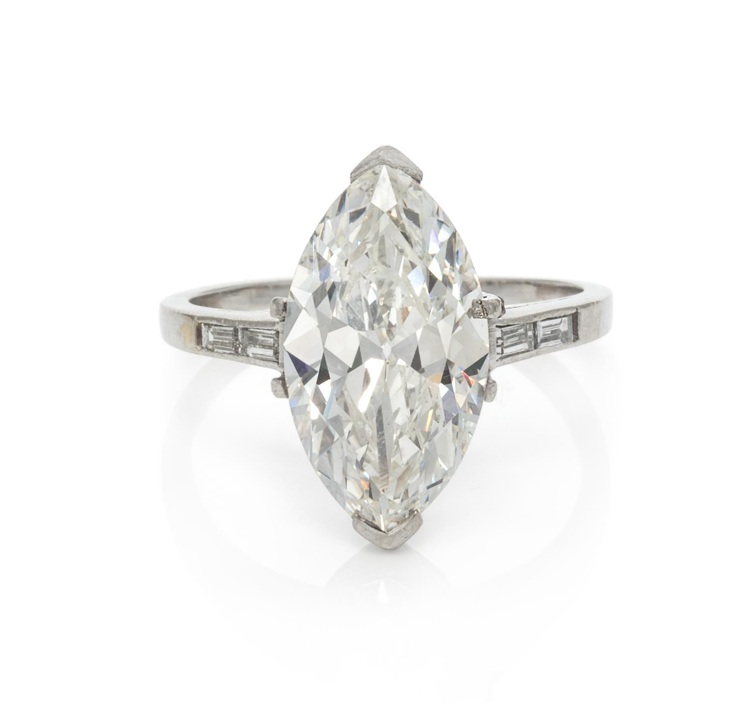 A Platinum and Diamond Ring,