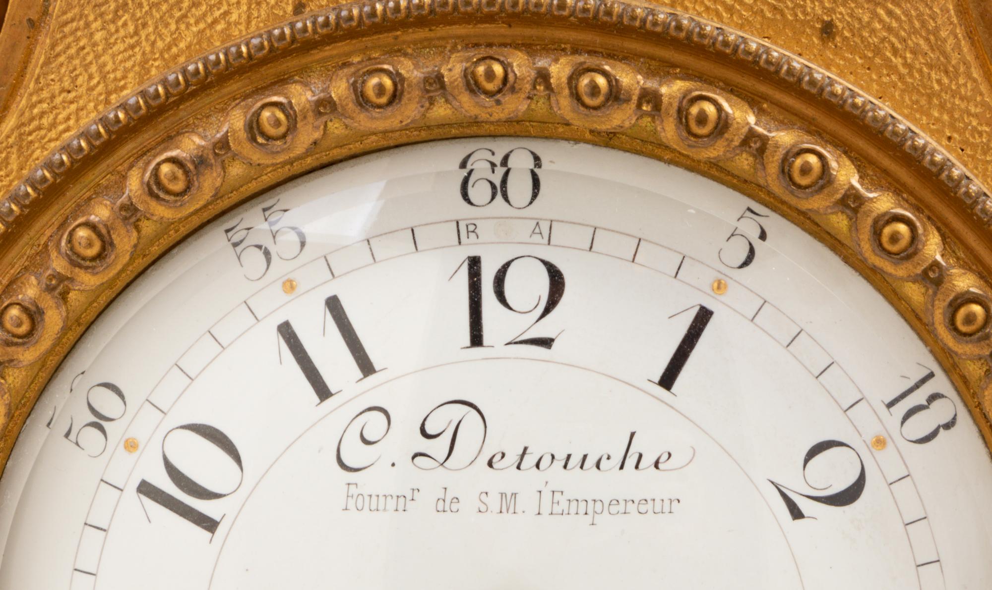 A Louis XVI Style Gilt Bronze Clock Garniture