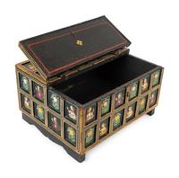 An Indian Polychromed Wood Coffer