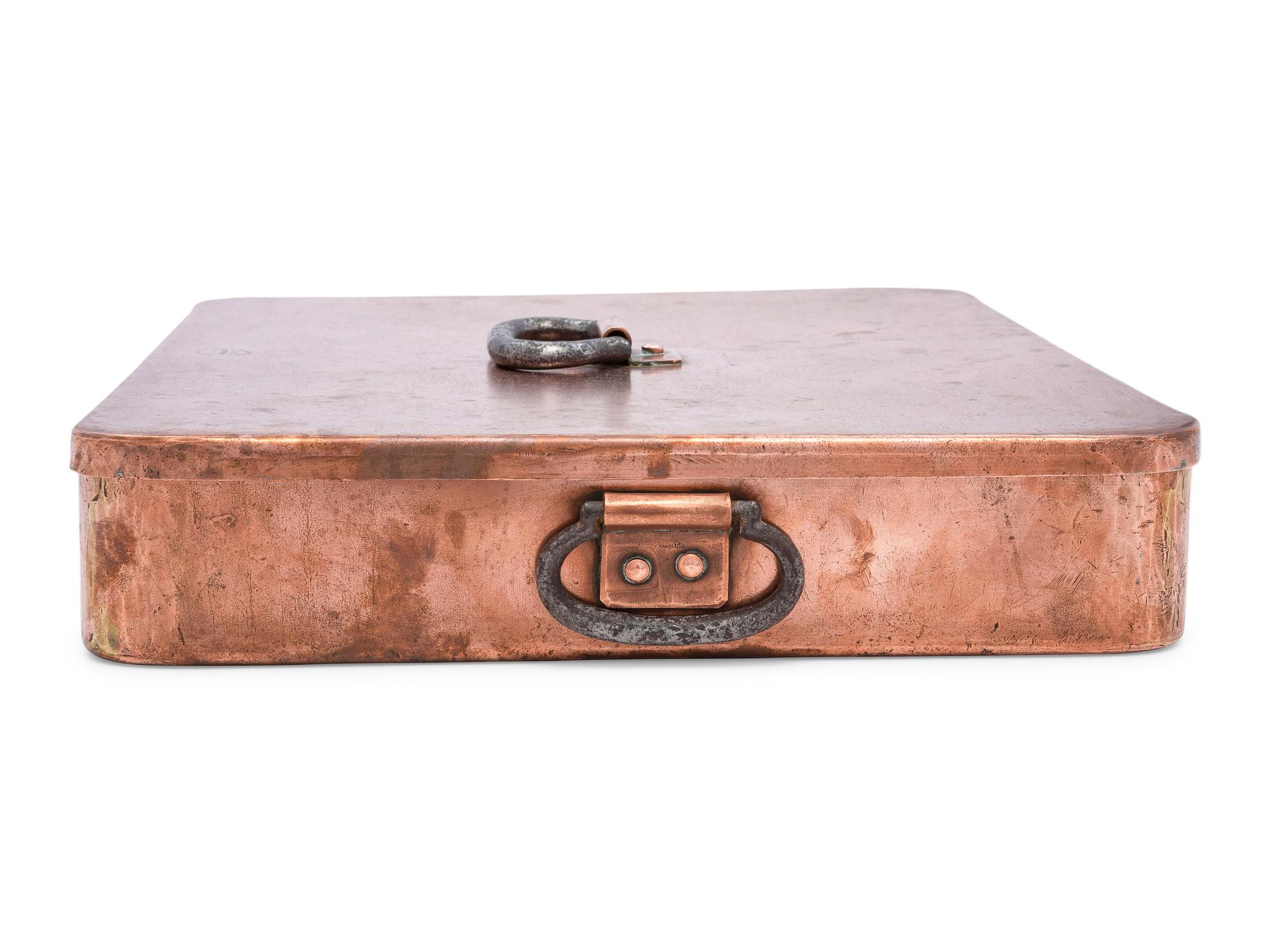 An American Copper Roasting Pan with Cover