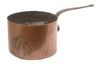 Two Vintage Large Copper Pots Height of taller 8 1/2 inches. — 19TH CENTURY