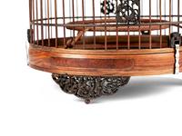 A Burlwood Inset Hardwood Birdcage
