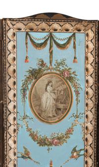 A Directoire Painted Wallpaper Floor Screen