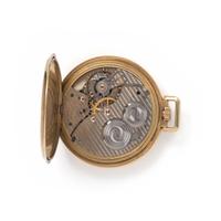 HAMILTON, 14K YELLOW GOLD OPEN FACE POCKET WATCH