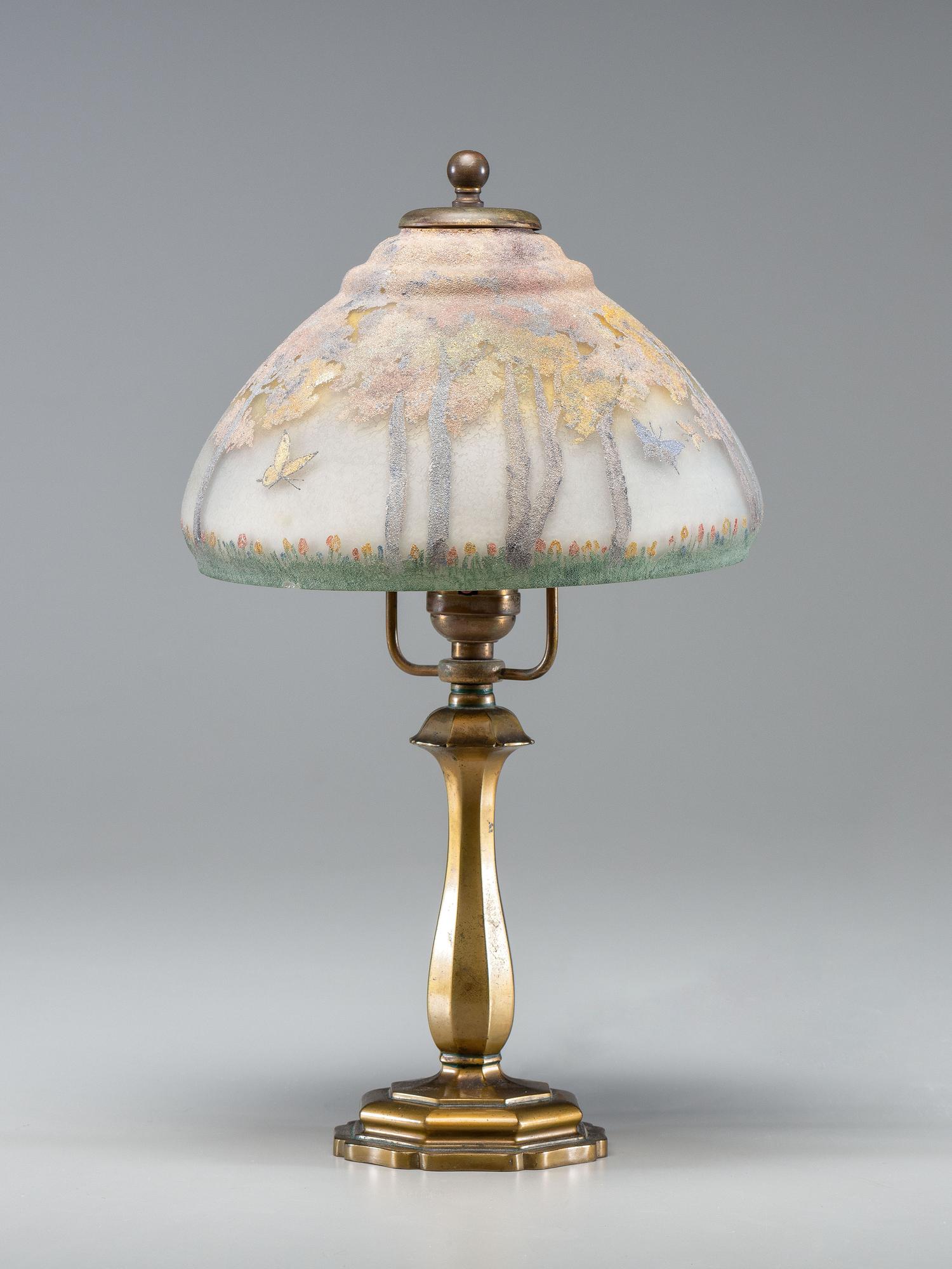 Reverse-Painted Boudoir Table Lamp