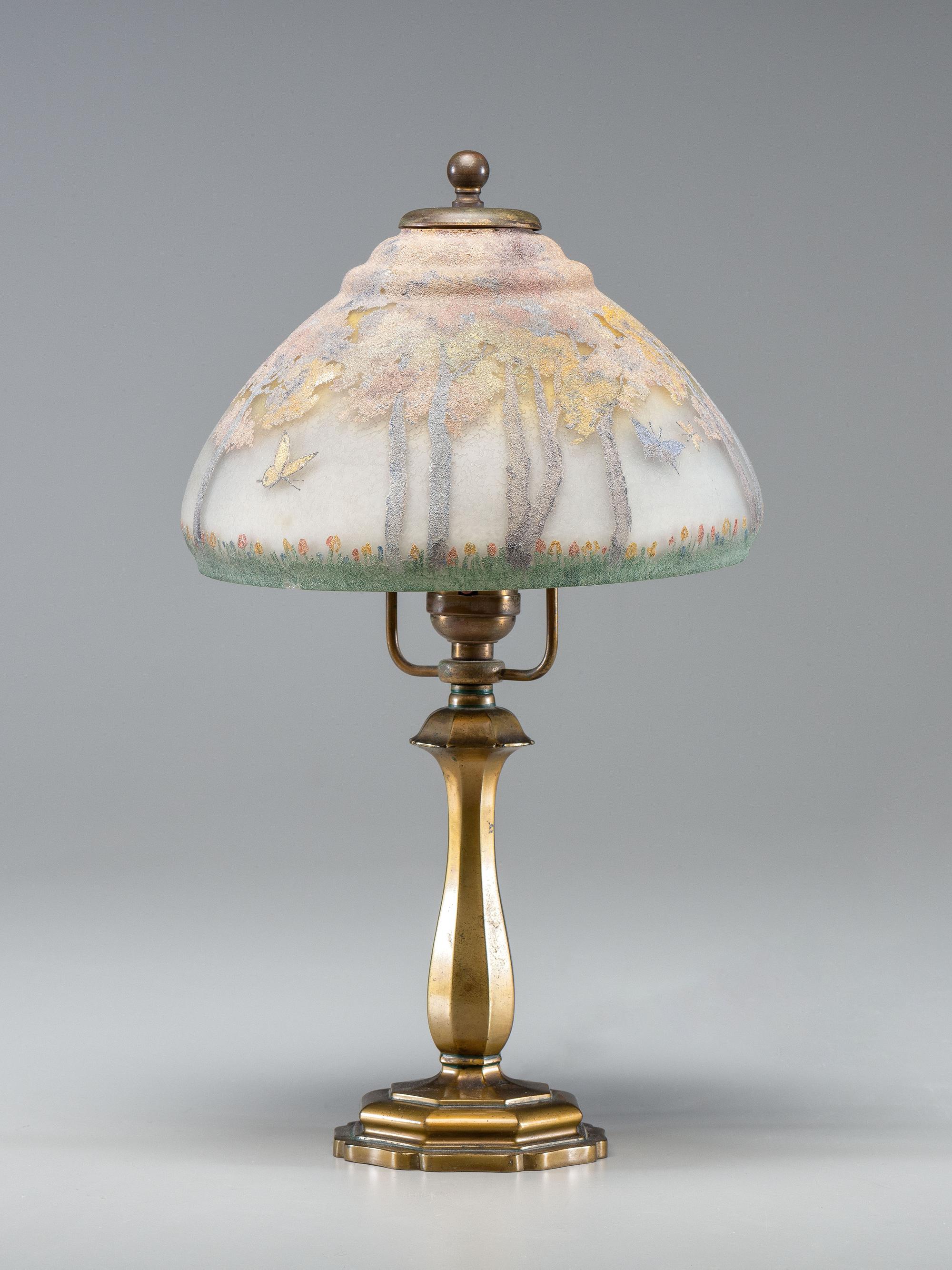 Reverse-Painted Boudoir Table Lamp