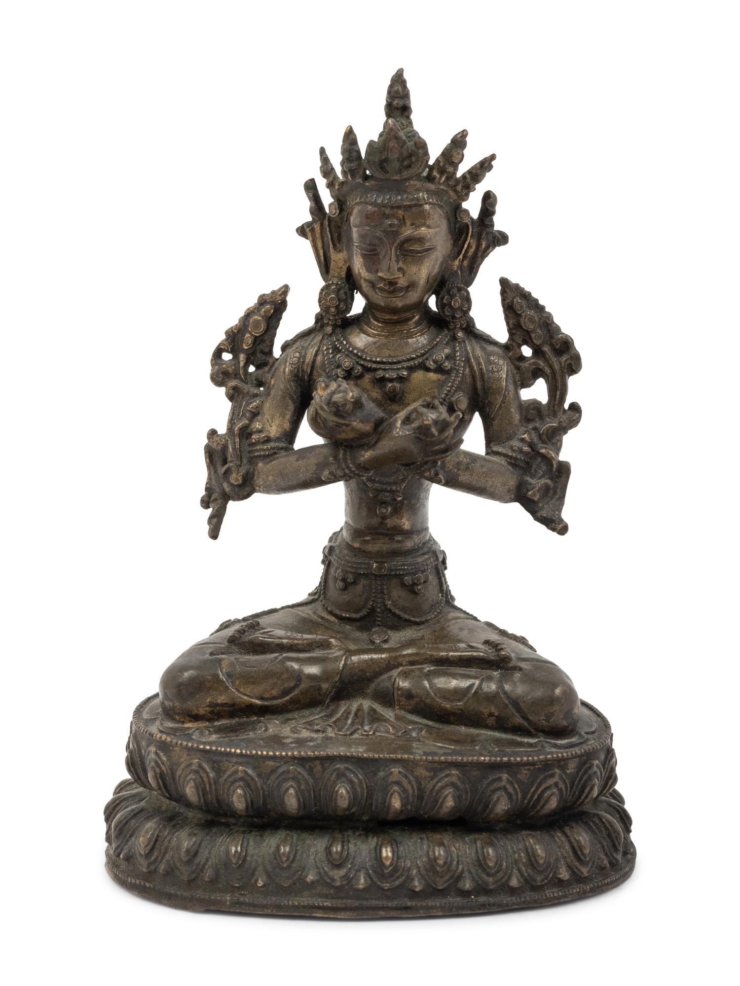A Tibetan Bronze Seated Figure of Vajrasattva