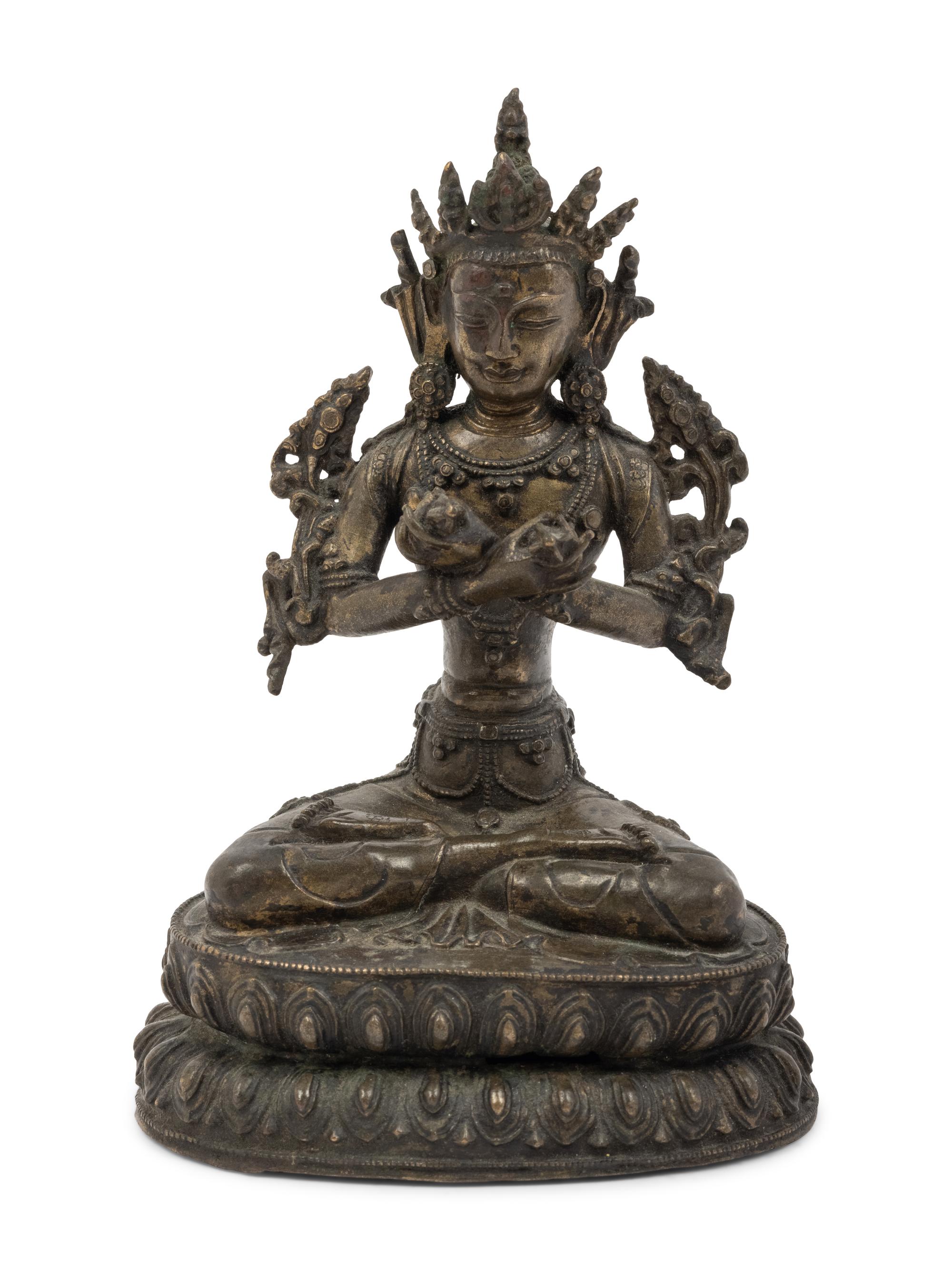 A Tibetan Bronze Seated Figure of Vajrasattva