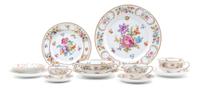 A Bavarian Porcelain Partial Dinner Service for Twelve, Schumann, Diameter of dinner plate 11 inches.