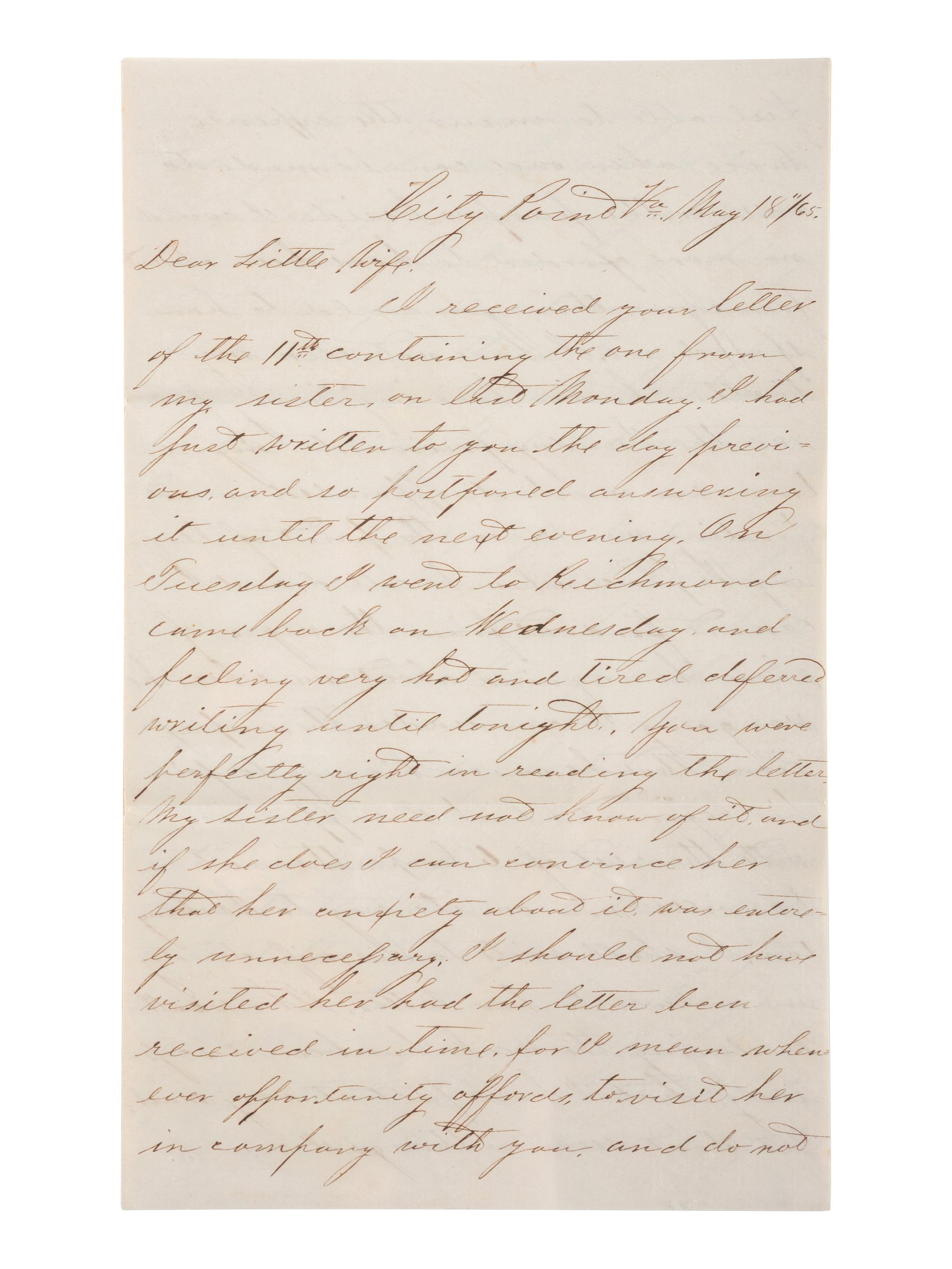 [CIVIL WAR]. War-date letters of Corporal Edwin J. Barden, 7th Regiment Connecticut Volunteer Infantry, combat soldier and later clerk at Headquarters Department of the South, Headquarters X Corps, and Headquarters US Army, Office of Chief Commissary.