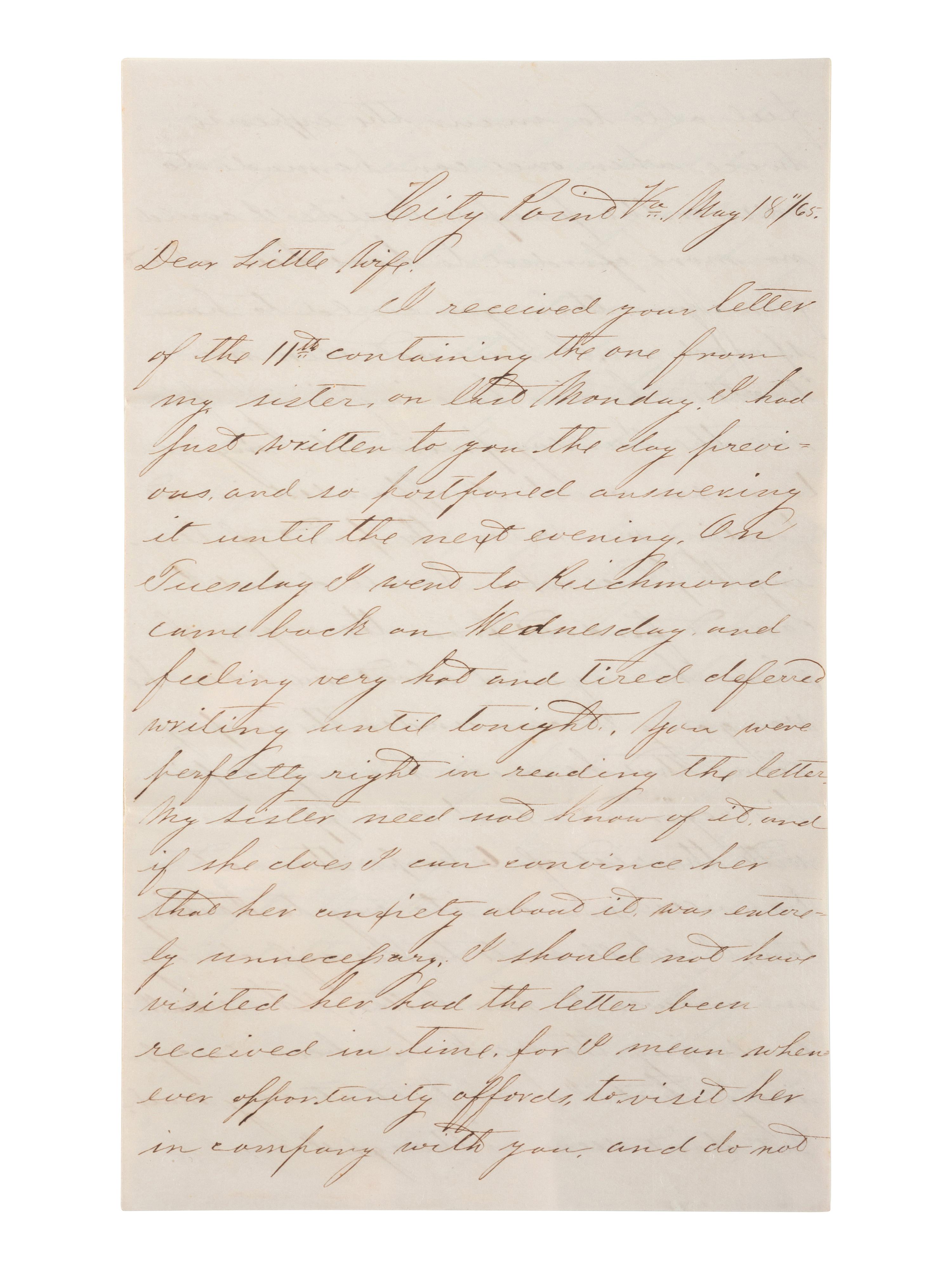 [CIVIL WAR]. War-date letters of Corporal Edwin J. Barden, 7th Regiment Connecticut Volunteer Infantry, combat soldier and later clerk at Headquarters Department of the South, Headquarters X Corps, and Headquarters US Army, Office of Chief Commissary.